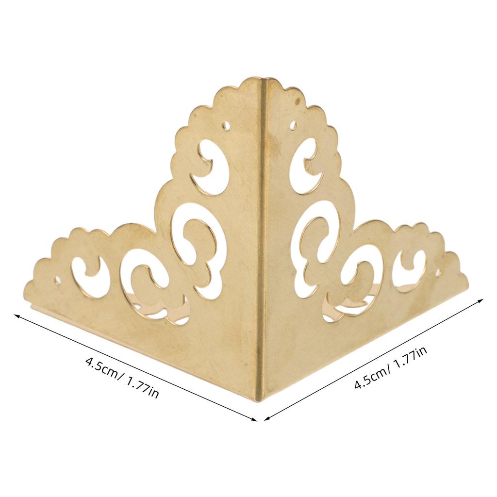 6Pcs Brass Triangle Corner Protectors for Furniture Wood Box Vintage Metal Edge Guards Decorative Corner Protectors Cabinet