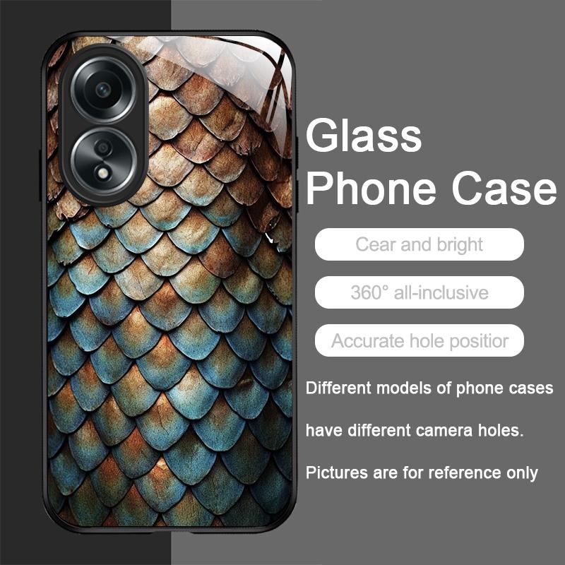Art Black Golden Scale Texture Printed Tempered Glass Phone Case for Xiaomi 14 Pro+ 15 Ultra 15T 14T 13 12 11T Lite 10 5G Cover