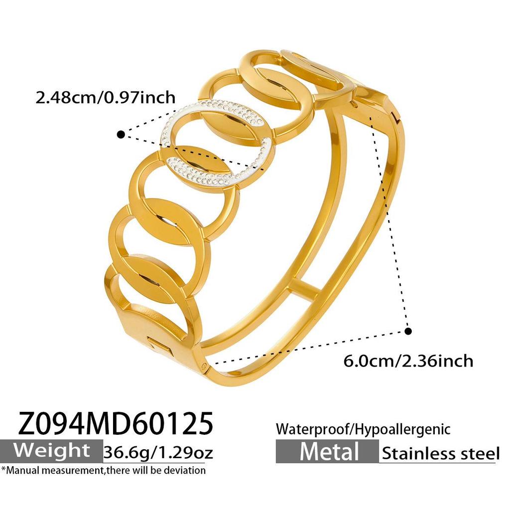 18k Gold-Plated Geometric Mesh Buckle Bracelet - Chic European & American Designer Fashion