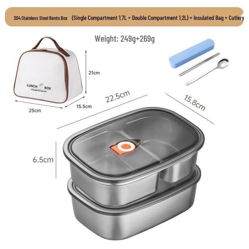 Qywe 316 Stainless Steel Microwaveable Divided Lunch Box