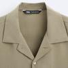 Zara Loose Fit Lapel Simple Comfortable Short Sleeve Shirt Men Shirts Khaki 3268310-505