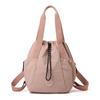 Schoolbag New Multifunctional Solid Color Backpack with Drawstring Fashion Versatile Handbag Lightweight Large Capacity Outdoor Backpack
