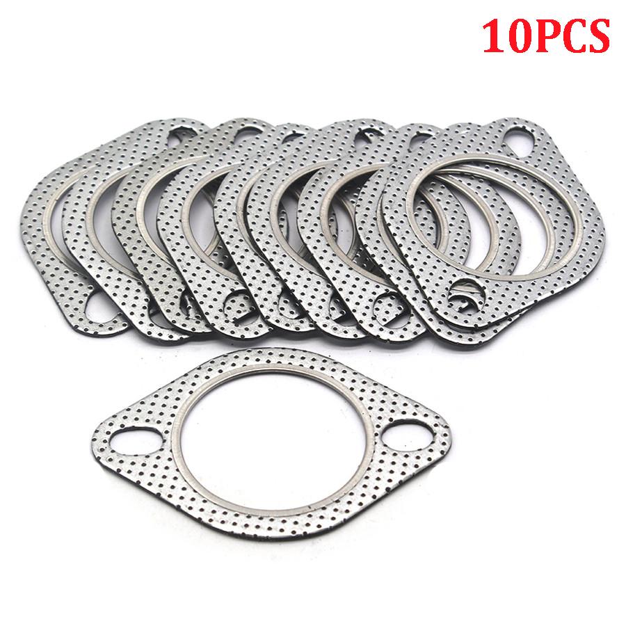 

10PCS 2.5 2-Bolt High Temp Exhaust Gasket Turbo/Header Down/Dump Pipe Flange