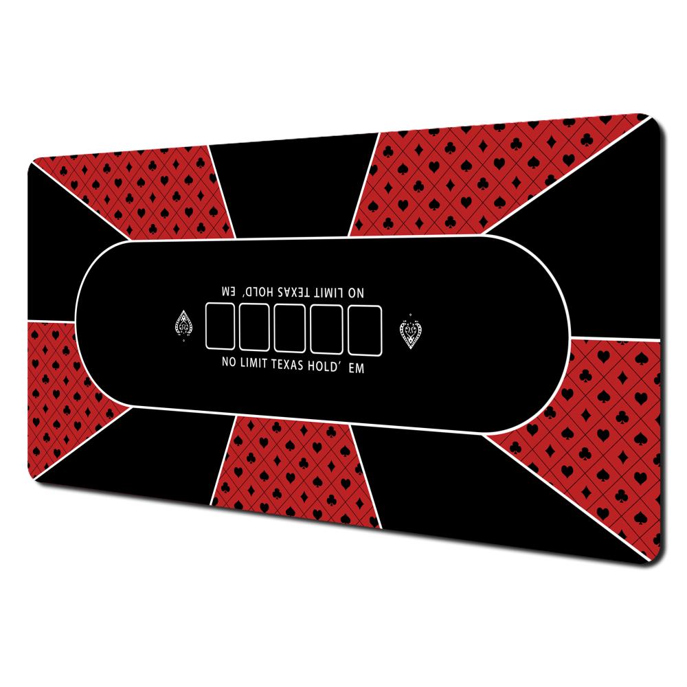 Texas Hold Em Poker Design Large Mouse Pad Desk Mat Card Game Mat NonSlip Durable Stitched Edge Desk Accessories Poker Mat Rug