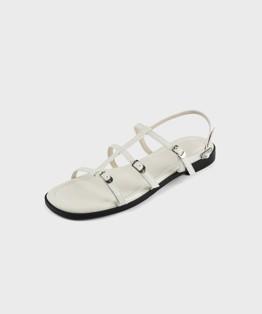 Moodnight Fidel Layered Belted Strap Flat Sandals - 6 Colors (Type A)