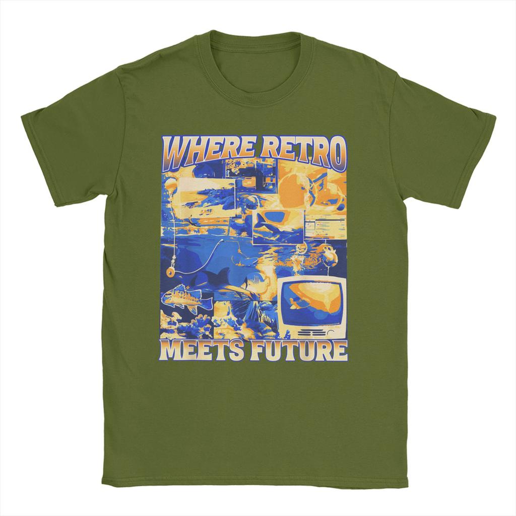 Herren Damen Frutiger Aero Retro Vibes T-Shirt Y2K 90er Vibes Reine Baumwolle Oberteile Neuheit Rundhals T-Shirt Übergröße T-Shirt