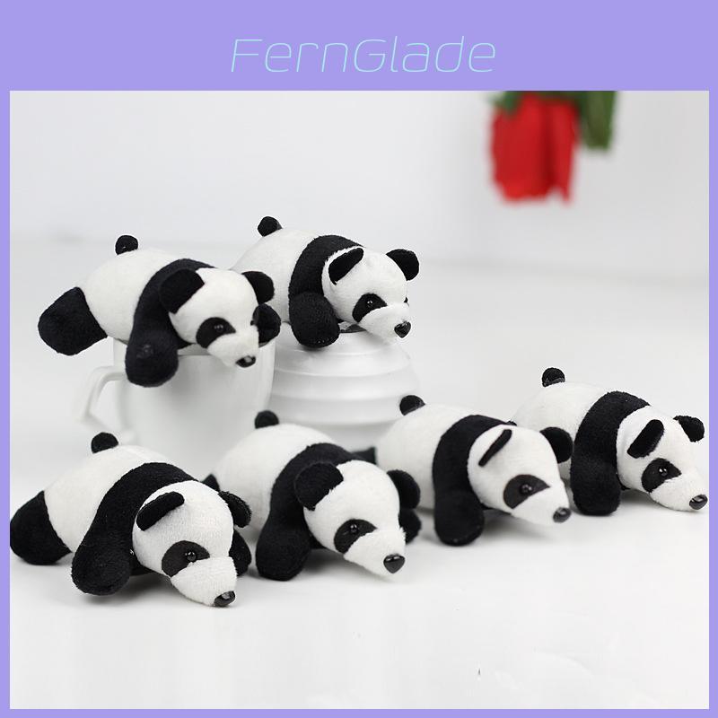 Entzückender Plüsch-Panda-Schlüsselanhänger 10 cm Weiches kurzes Plüschtier mit PP-Baumwollfüllung