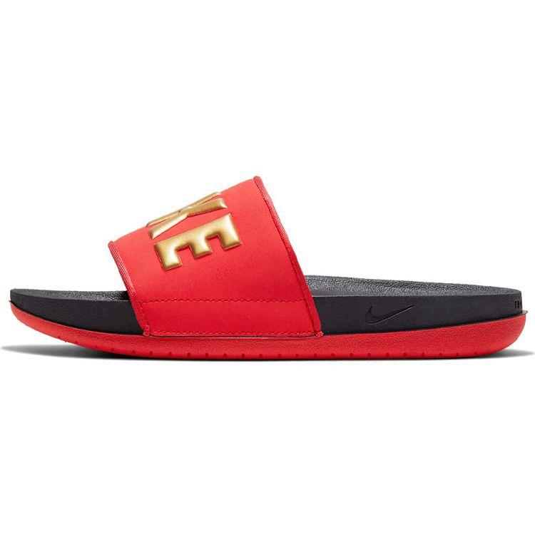 Nike  Offcourt Slide Black Red Women Sneakers Metallic-Gold University-Red BQ4632-005
