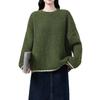 New Plus Size Colorblock Knitted Sweater: Cozy Autumn/Winter Casual Round Neck Pullover for Women