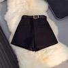 Women's High Waist Straight Leg Wool Blend Shorts Solid Color A Line Casual Summer Hot Pants