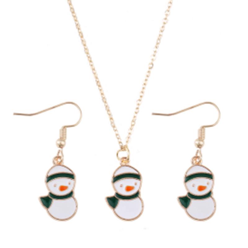 Trendy Christmas Jewelry Set: Santa Claus Earrings & Necklace