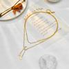 DIEYURO 316L Stainless Steel Star Moon Long Pendant Necklace For Women New Fashion Girls Multilayer Clavicle Chain Zircon Gifts