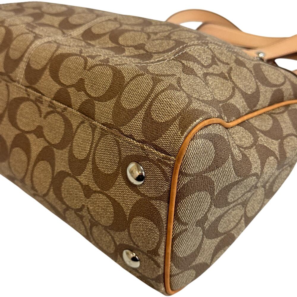 COACH 16119 2way Shoulder Shoulder Signature PVC coated canvas Handbag beige PVC coated canvas Women Used