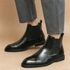 Wintermode Neue Hohe Stiefeletten Herren zum Hineinschlüpfen Chelsea Braune Knöchelhohe Stiefel Britische Marke Designer Lässige Stiefel Formelle Luxus Schuhe