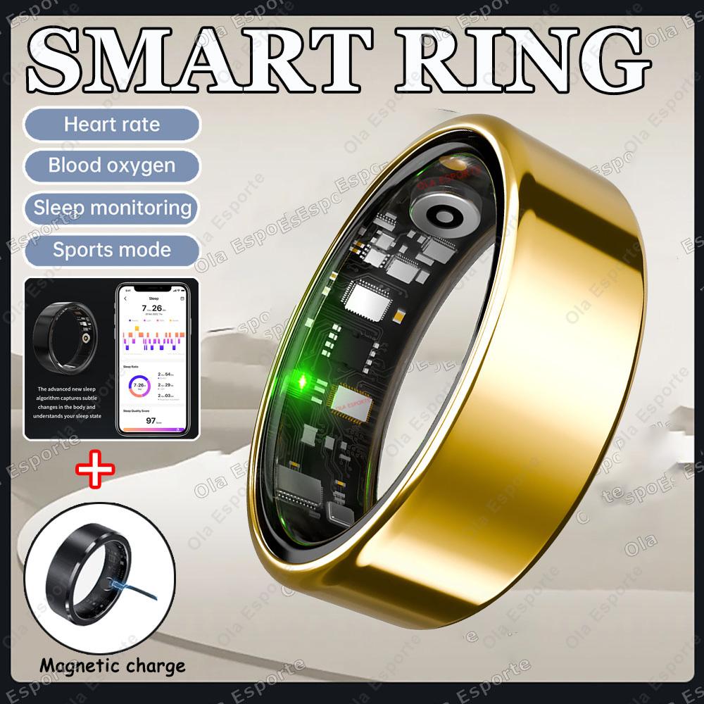 Smart Ring For Men Women IP68 Waterproof Sports Tracking Step Count Rings Heart Rate Blood Oxygen Sleep Health Monitor Smartring