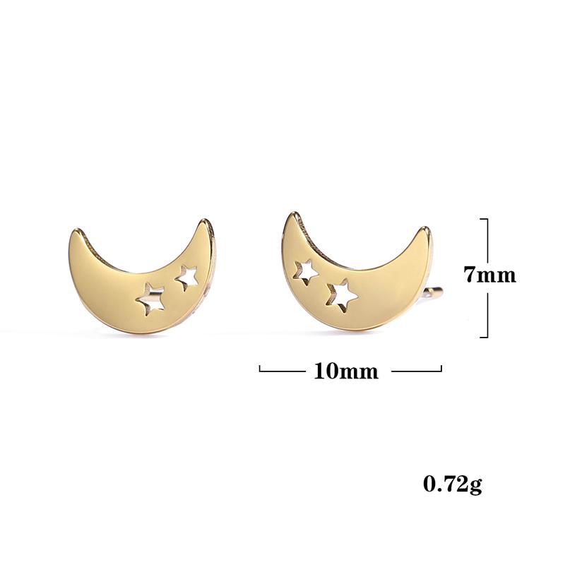 Teamer Korean Fashion Earrings Trendy 2026 Stainless Steel Stud Earrings for Women Pentagram Heart Cross Moon Minimalist Jewelry