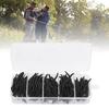 150 pcs 4cm Silicone Black Artificial Worm Earthworm Soft Fishing Lures Bait Fish Tackle Accessories Kit