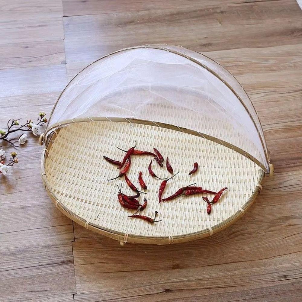 Bamboo Hand-Woven Basket Multi-function Food Storage Basket Fruit Vegetable Tray  Household