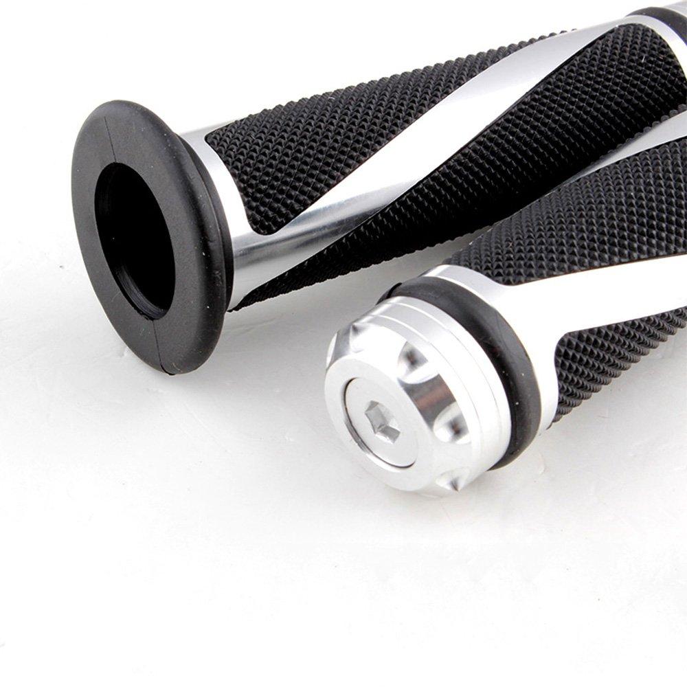 evomosa Motorcycle Clip Universal Bar End Grip End Bar Spiral Grip Aluminum Universal 22.2mm