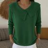 Europe, America, autumn and winter new fashion retro temperament thin lapel knitted sweater women's lazy style
