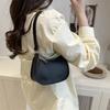 Stylish New Beautiful Solid Color Simple Casual Texture Commuting Shoulder Portable Underarm Bag Women