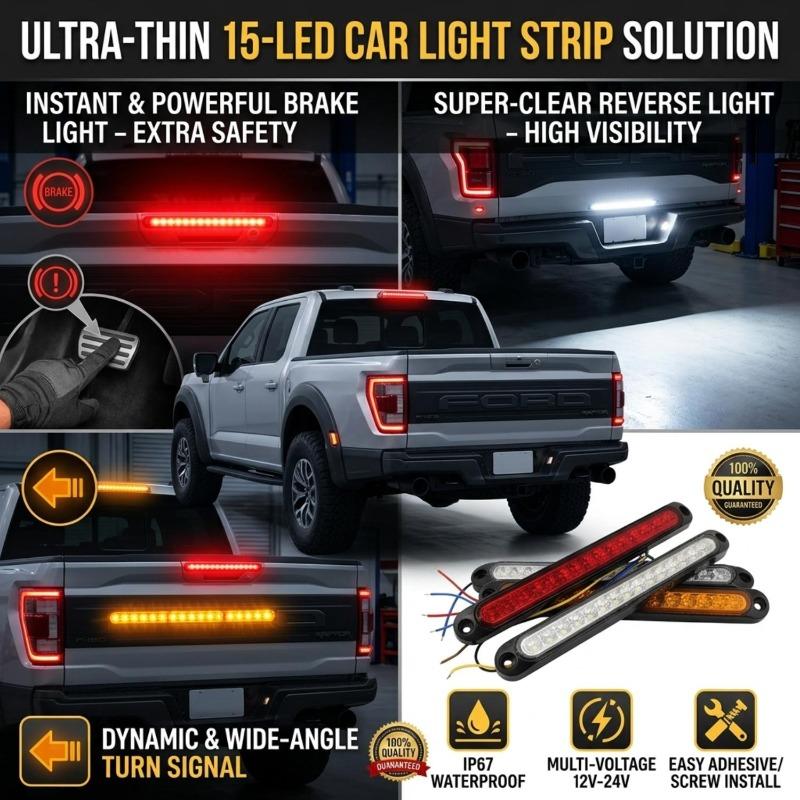 15LED High Brightness Warning Lights Universal Tail Rear Lamp Turn Stop Brake Light for Trailer Lorry Pickup Truck Accessories