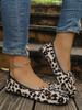 2025 new foreign trade large size comfortable low heel bow single shoes shallow mouth one pedal leopard print Doudou women's shoes