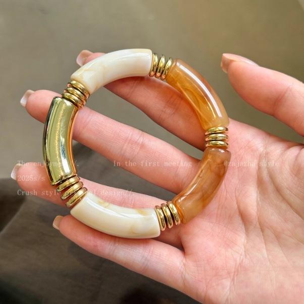 

Autumn Letter Maillard Amber Bracelet Girls Niche Design Fashion Unique Jewelry