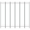 6 Piece White Folding Screen 240 X 220 Cm Fabric