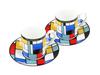 Sada 2 šálků na espresso Piet Mondrian Composition A Umění Domov