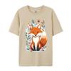 Fox Worship Cute Fox Leaves T Shirts April Fool Day Tops Shirts Short Sleeve For Unisex High Quality Premium Cotton Tshirts