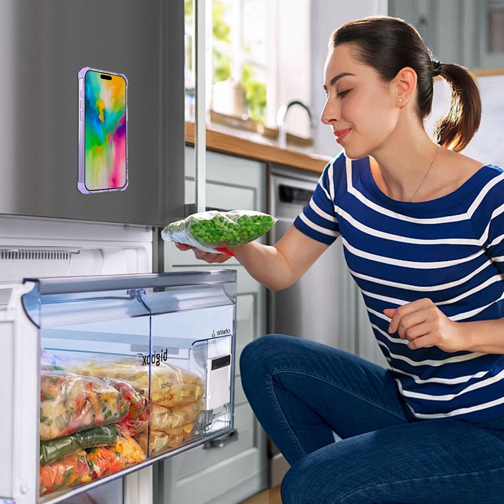 KEYSION HD Transparent Stoßfest Fall für MagSafe für iPhone 16 Pro Max 16 Plus 360 ° Drehbare Magnetische Ring Stand Telefon Abdeckung