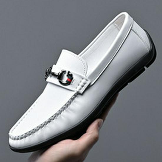 Men's Shiny Leather Double Buckle Monk Shoes - Pointed Toe, British Style, Business Casual.