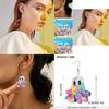 Adorable Colorful Ghost Earrings Made Of Acrylic Fun Cartoon Style Halloween Accessories