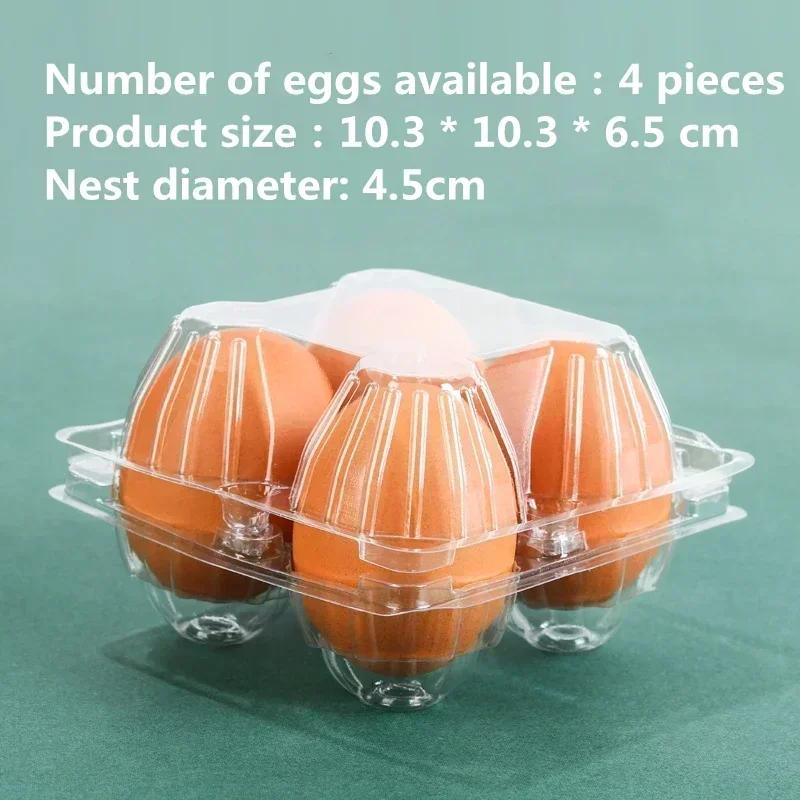 100pcs Transparent Disposable Eggs Packaging Boxes with Cover Tray Supermarket Sales Packaging Thickening Duck Egg Storage Box 100pcs 9540₽