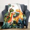 1pc Dino Friends Lightweight Flannel Blanket, Comfortable and Warm Blanket, for Office and Camping Sofa Bed063