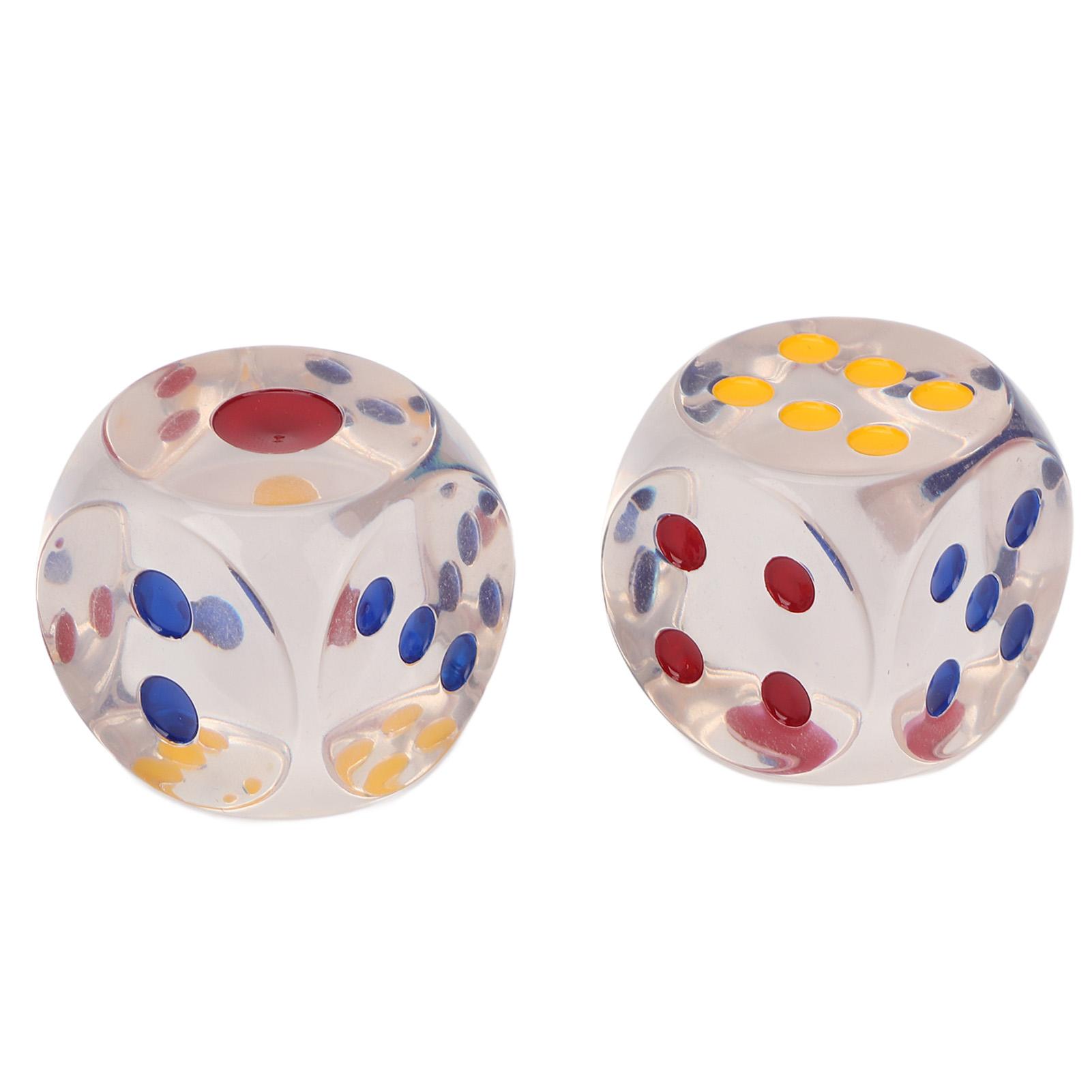 

2шт. Пластиковые кубики прозрачные водонепроницаемые антиоксидантные цифры точки 6-гранные кубики для настольных игр