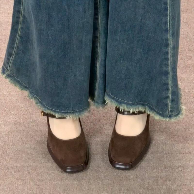 Women's New Summer Retro High Heels Shoes Thick Heel Comfortable Shoes Waterproof Platform Short Women Club Mary Jane Shoes Pump
