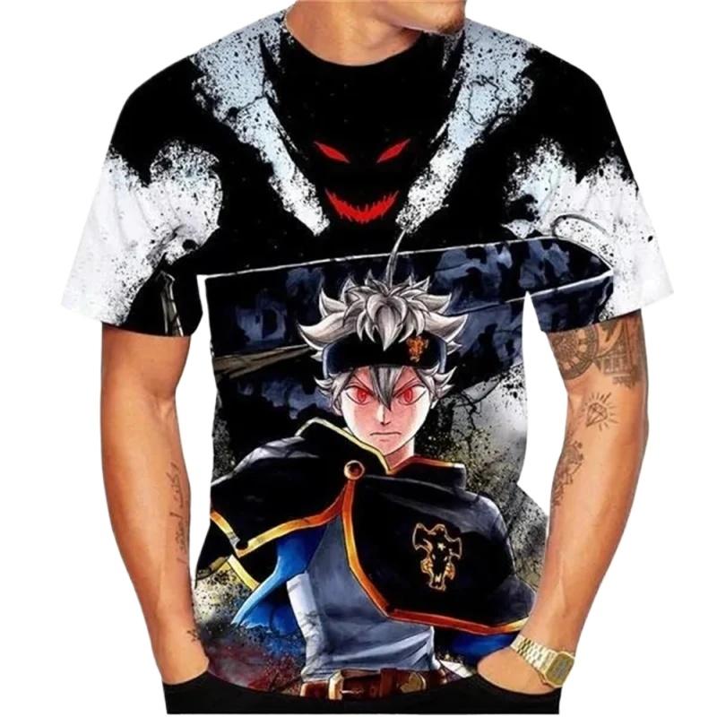 Man's Casual Short Sleeve T-Shirt Anime Black Clover 3D Print Tops Streetwear Cool Tees Parent Adult Clothing Short Sleeve