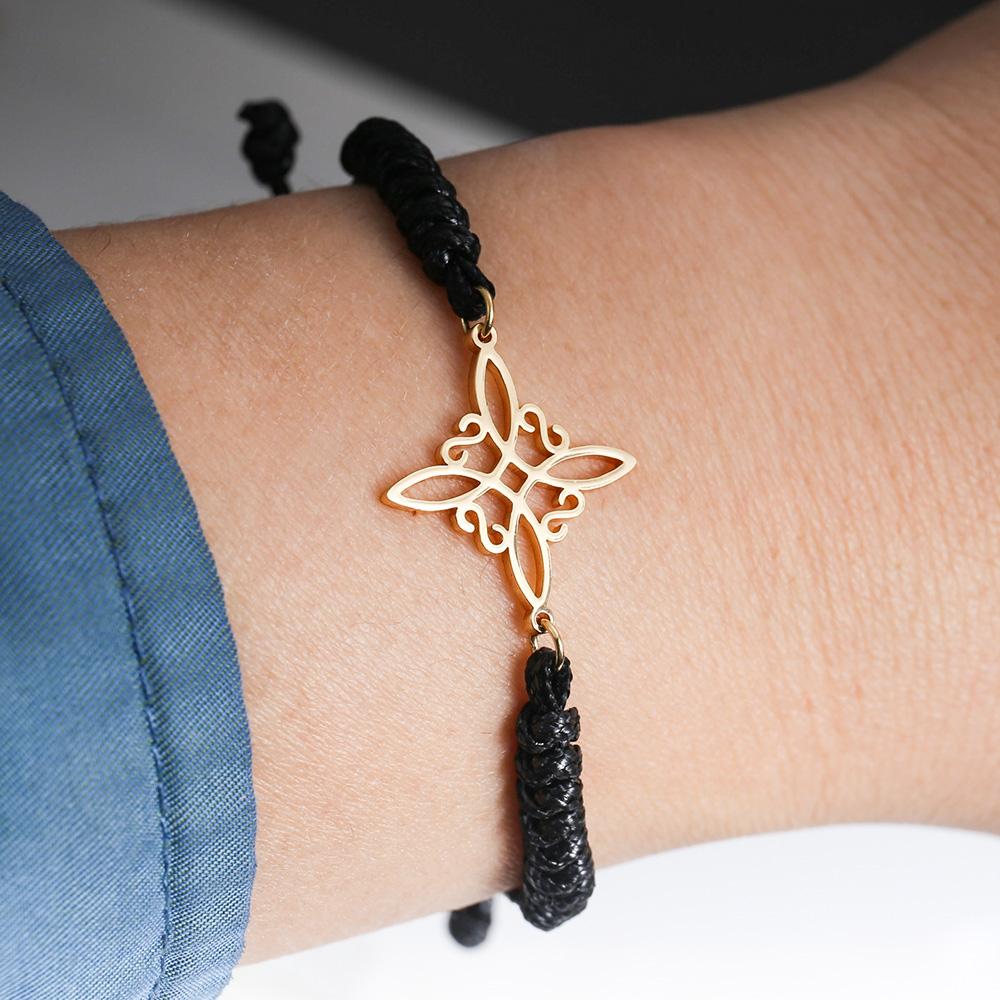 Tangula Adjustable Witch Knot Bracelet Stainless Steel Charm Wicca Jewelry Gift for Women Men