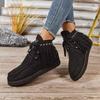 Fashion Women Ankle Boots 2025 New Round Toe Snow Boots Ladies Retro Outdoor Casual Shoes Fringe Winter Comfortable Luxury Women Shoes