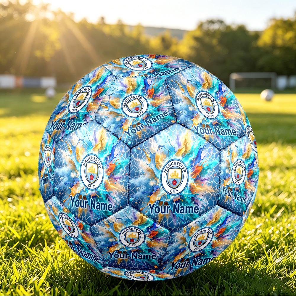 Personalized Size 5 Football Manchester City Pattern Outdoor Game Sports Ball Gift