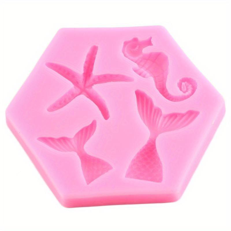 Mermaid Tail Silicone Mould Cake Decorating Tools Starfish Fondant Moulds Chocolate Gumpaste Mould Candy Resin Clay Moulds