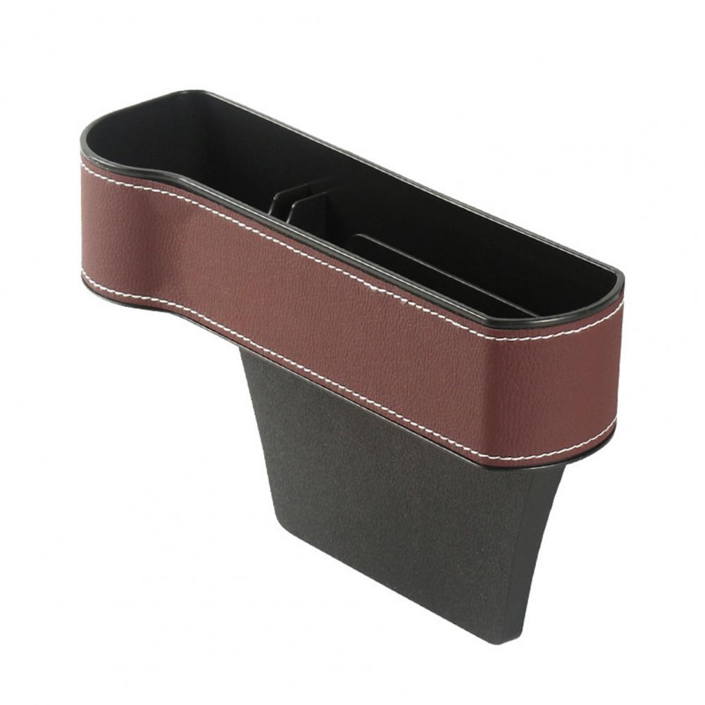 Leather Car Seat Gap Organizer Multifunction Console Crevice Filler Side Storage Box with Cup Holder Car Interior Storage Pocket