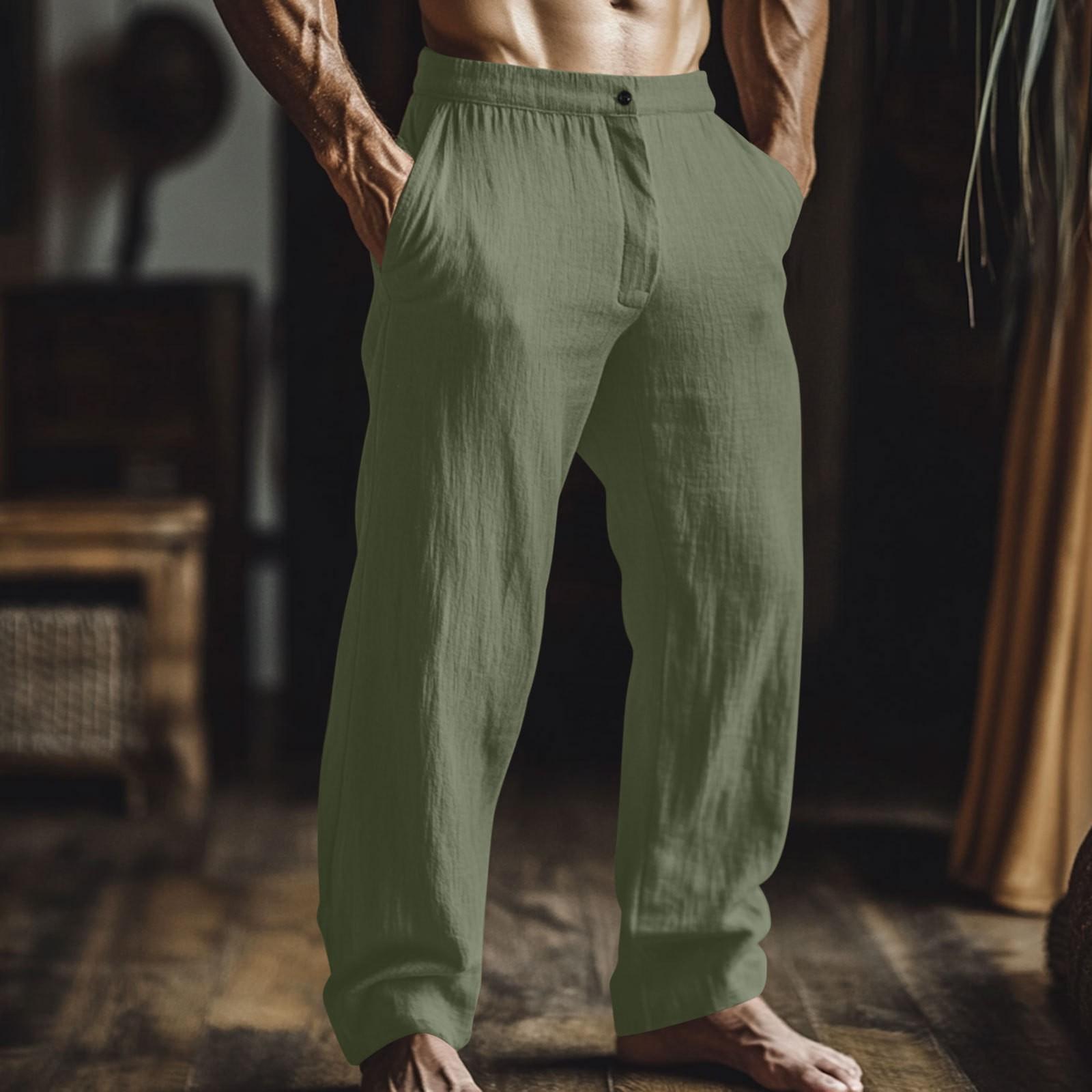 

Мужские повседневные свободные прямые летние пляжные штаны для йоги на шнурке L