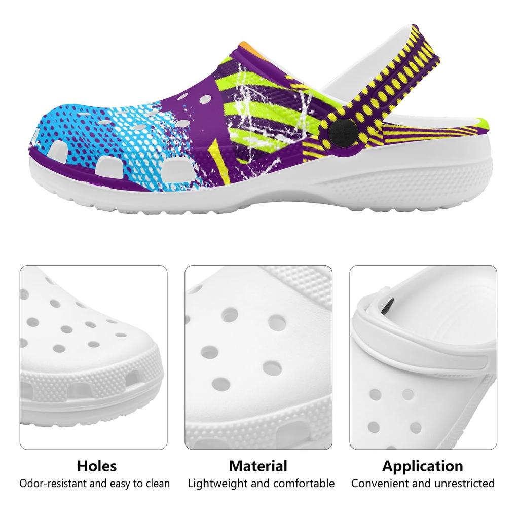 Unisex Beach Garden EVA Clogs Printed Lightweight Breathable Slip On Shoes for Home Bathroom Pool Summer Wear Soft Summer Wear