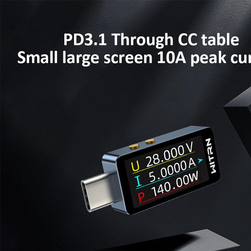 4-28V USB Type-C Power Meter Tester Fast Charge Tester PD3.1 Voltmeter & Ammeter Current Tester PD monitoring for Laptops Phones