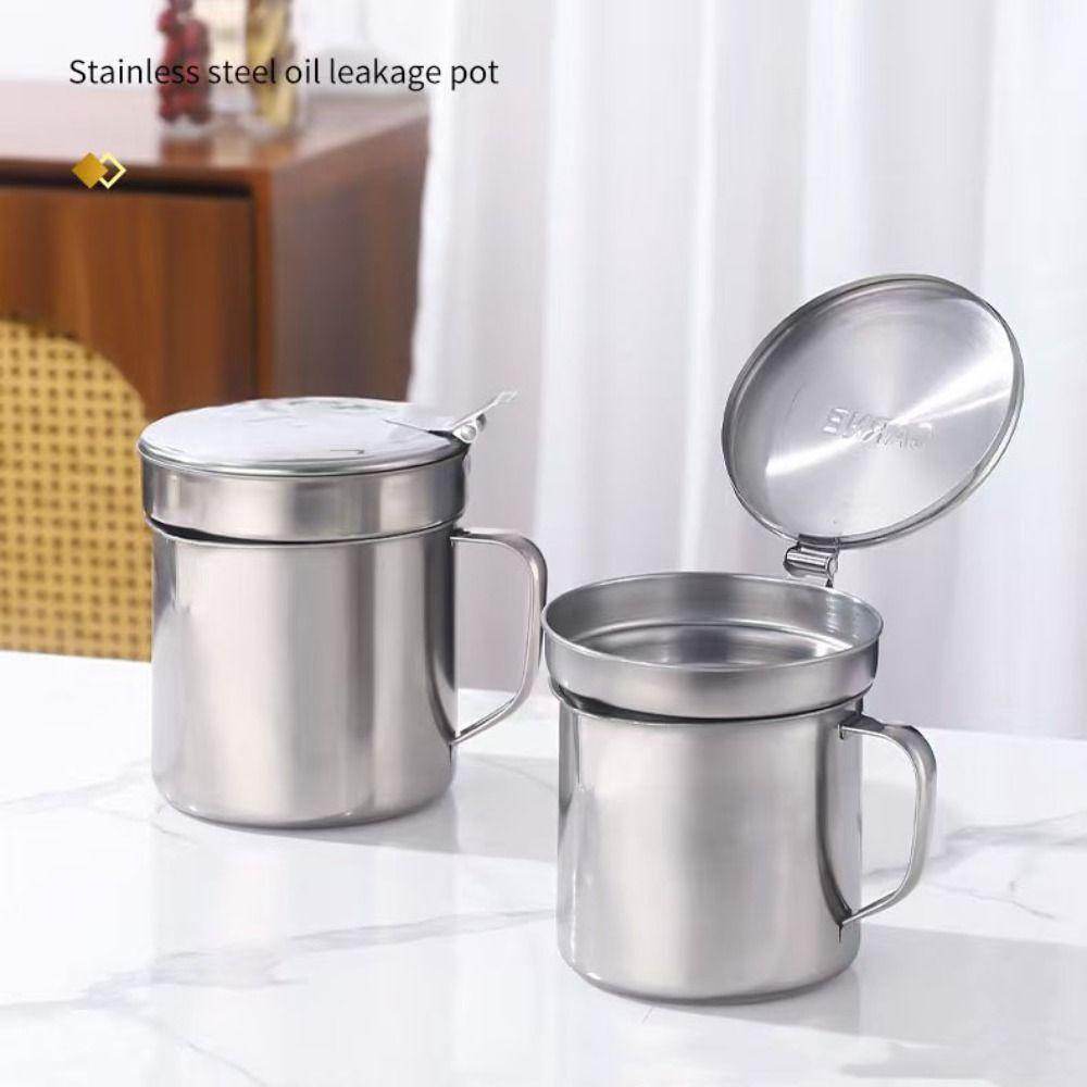 Stainless Steel Filter Tank Multipurpose Oil Pot Easy Clean Cooking Oil Strainer  Kitchen