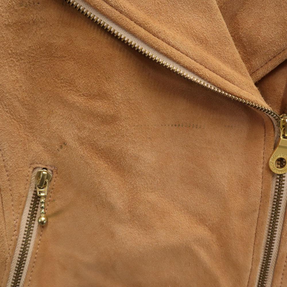 BLUE LABEL CRESTBRIDGE Suede Leather Riders Jacket 38 Beige Brown Women Used