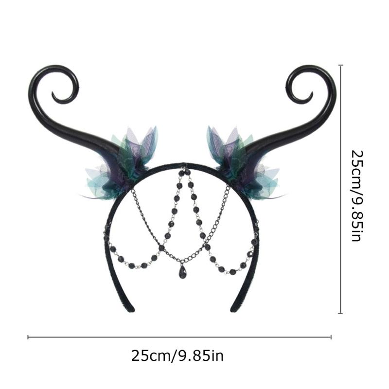 Hexenkostüm Haarreif Gothic Dark Fairy Haarstyling für Live-Show Stirnbänder Gothic Karneval